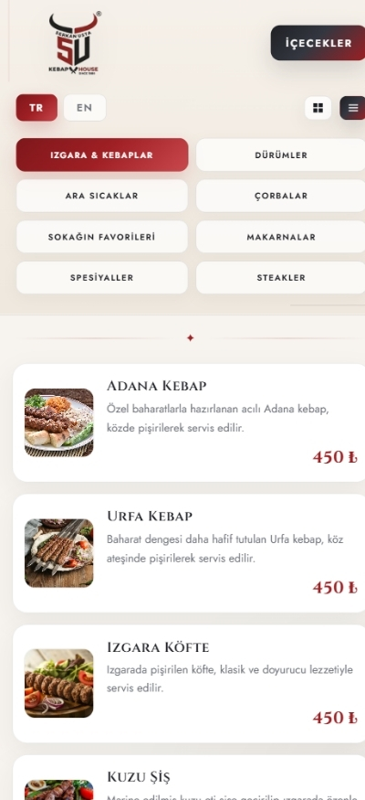 QR menü örnek tasarım 5 – pastane dijital menü